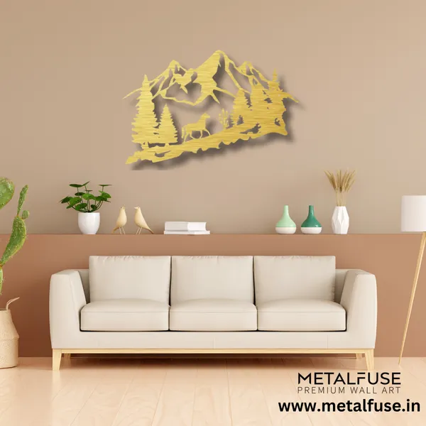 Metal_Wall_Art_for_Home_Decoration__|_Mountain_Horse__|_Gold