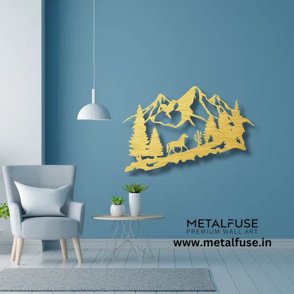 Metal_Wall_Art_for_Home_Decoration__|_Mountain_Horse__|_Gold