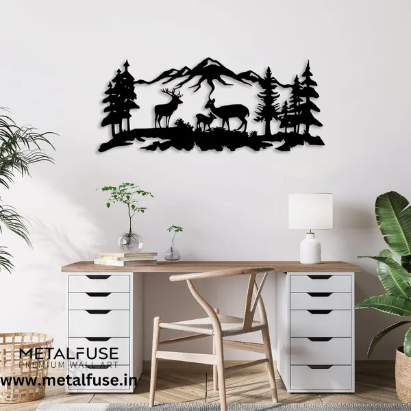 Metal_Wall_Art_for_Home_Decoration__|_Deer_Grazing__|_Black