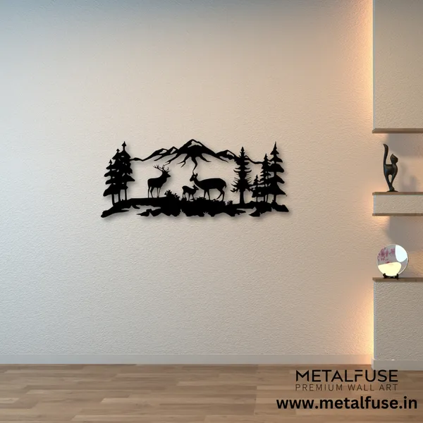 Metal_Wall_Art_for_Home_Decoration__|_Deer_Grazing__|_Black