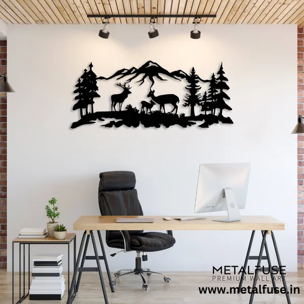 Metal_Wall_Art_for_Home_Decoration__|_Deer_Grazing__|_Black