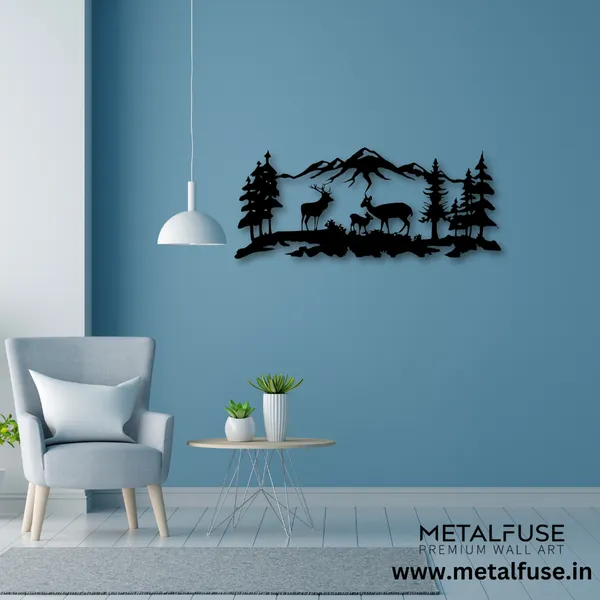 Metal_Wall_Art_for_Home_Decoration__|_Deer_Grazing__|_Black