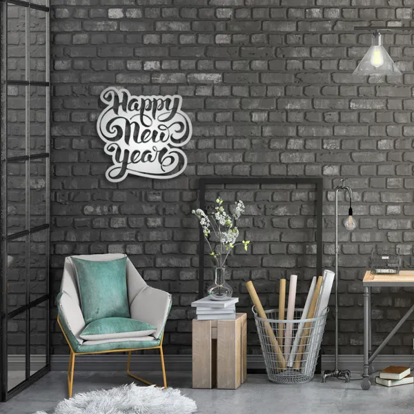 Metal_Wall_Art_for_Home_Decoration__|_Happy_New_Year_Script__|_Silver