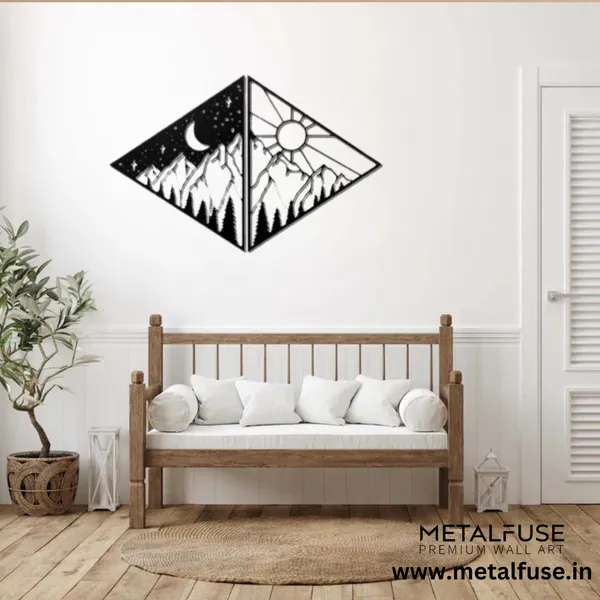 Metal_Wall_Art_for_Home_Decoration__|_Day_&_Night_Mountains__|_Black