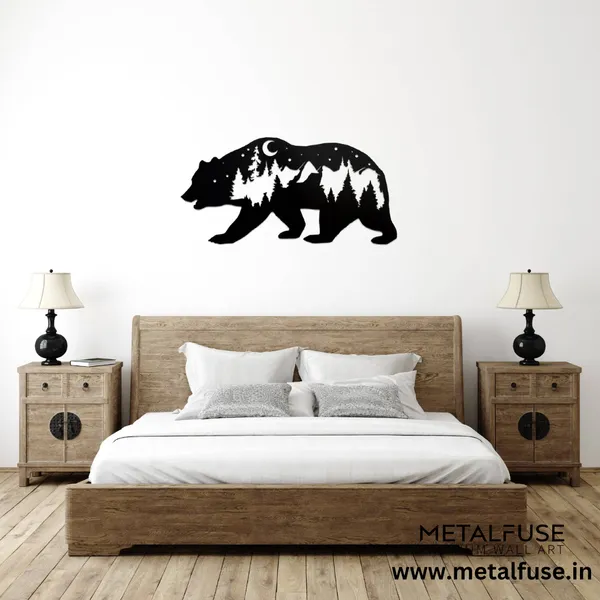 Metal_Wall_Art_for_Home_Decoration__|_Bear__|_Black