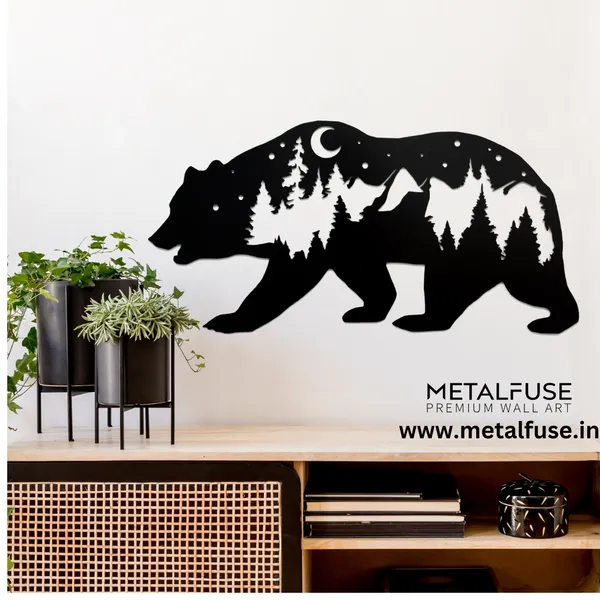 Metal_Wall_Art_for_Home_Decoration__|_Bear__|_Black