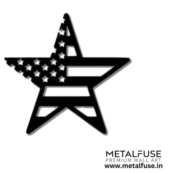 Metal_Wall_Art_for_Home_Decoration__|_American_Flag_Star__|_Black