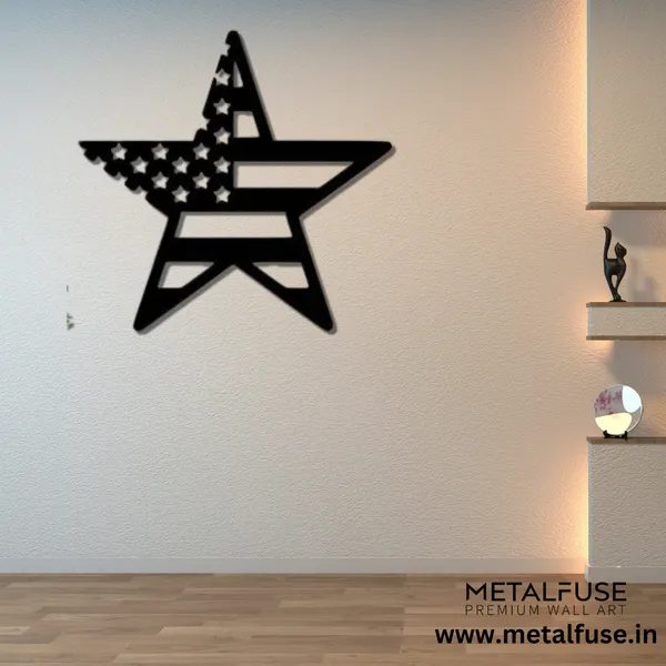 Metal_Wall_Art_for_Home_Decoration__|_American_Flag_Star__|_Black