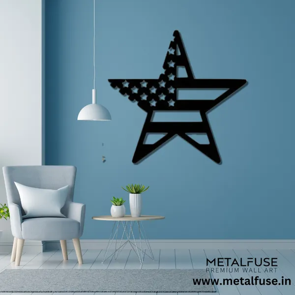 Metal_Wall_Art_for_Home_Decoration__|_American_Flag_Star__|_Black