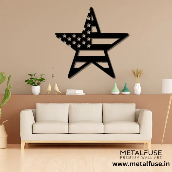 Metal_Wall_Art_for_Home_Decoration__|_American_Flag_Star__|_Black