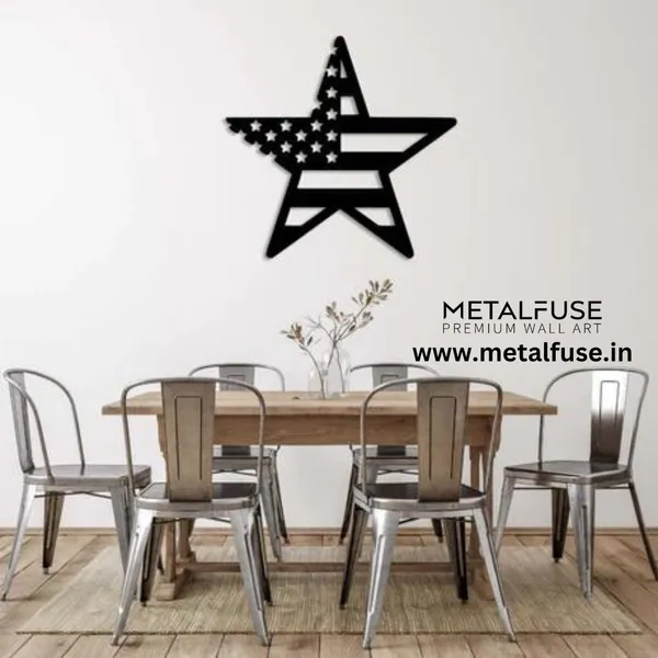 Metal_Wall_Art_for_Home_Decoration__|_American_Flag_Star__|_Black