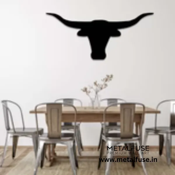 Metal_Wall_Art_for_Home_Decoration__|_Texas_Longhorn__|_Black
