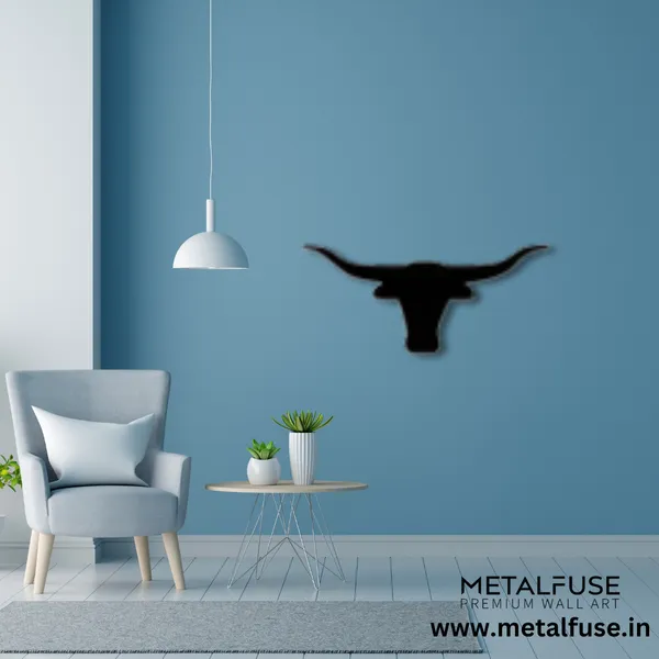 Metal_Wall_Art_for_Home_Decoration__|_Texas_Longhorn__|_Black