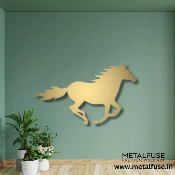 Metal_Wall_Art_for_Home_Decoration__|_Running_Horse__|_Gold