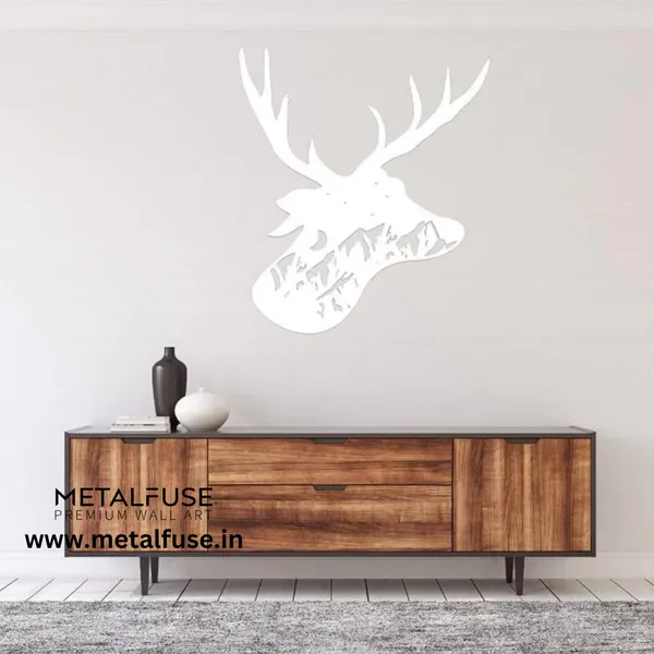 Metal_Wall_Art_for_Home_Decoration__|_Deer_Head_Design__|_White