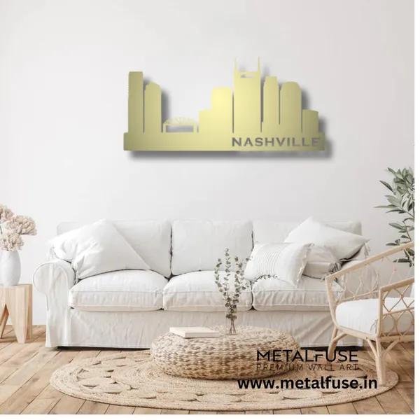 Metal_Wall_Art_for_Home_Decoration__|_Nashville_Skyline__|_Gold