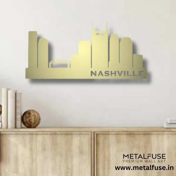 Metal_Wall_Art_for_Home_Decoration__|_Nashville_Skyline__|_Gold