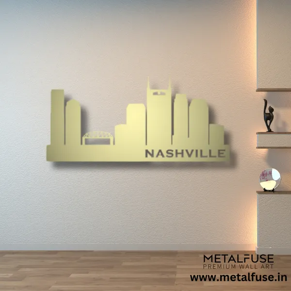 Metal_Wall_Art_for_Home_Decoration__|_Nashville_Skyline__|_Gold