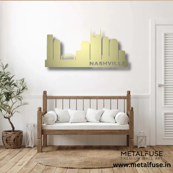 Metal_Wall_Art_for_Home_Decoration__|_Nashville_Skyline__|_Gold