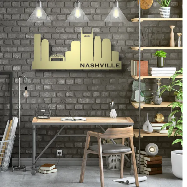 Metal_Wall_Art_for_Home_Decoration__|_Nashville_Skyline__|_Gold
