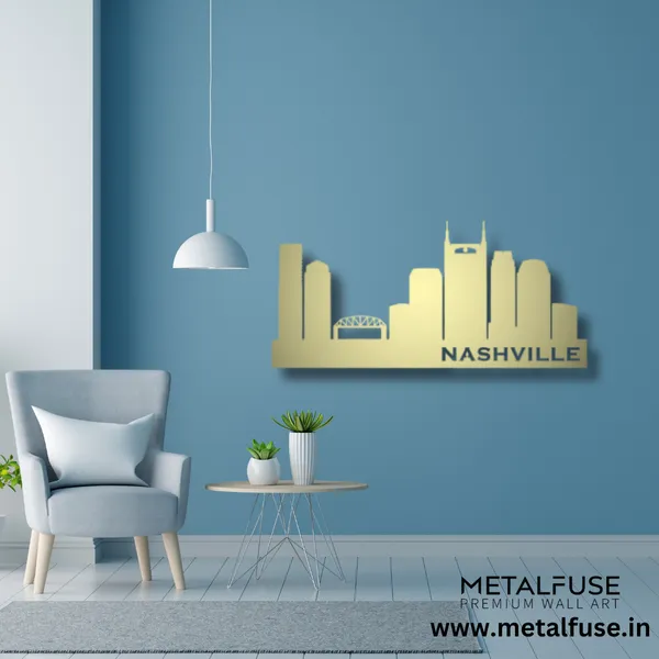 Metal_Wall_Art_for_Home_Decoration__|_Nashville_Skyline__|_Gold