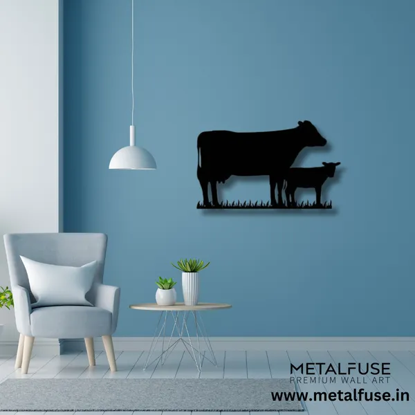 Metal_Wall_Art_for_Home_Decoration__|_Cow_Family__|_Black