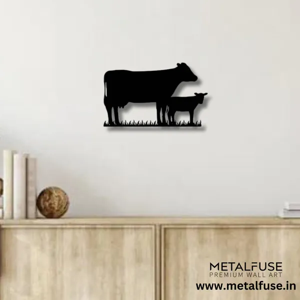 Metal_Wall_Art_for_Home_Decoration__|_Cow_Family__|_Black