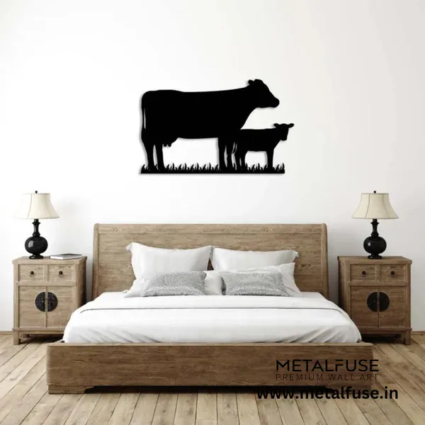 Metal_Wall_Art_for_Home_Decoration__|_Cow_Family__|_Black