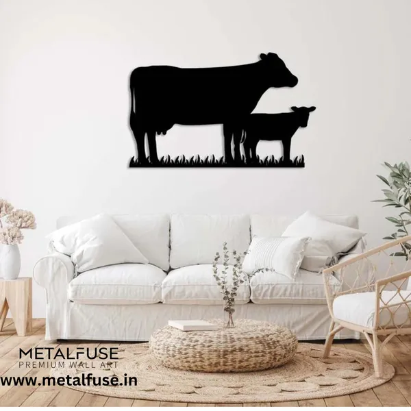 Metal_Wall_Art_for_Home_Decoration__|_Cow_Family__|_Black
