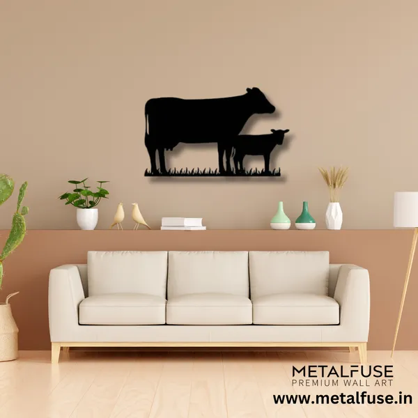 Metal_Wall_Art_for_Home_Decoration__|_Cow_Family__|_Black