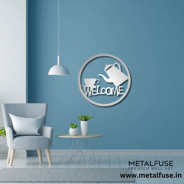 Metal_Wall_Art_for_Home_Decoration__|_Welcome_Tea_&_Cup__|_Silver
