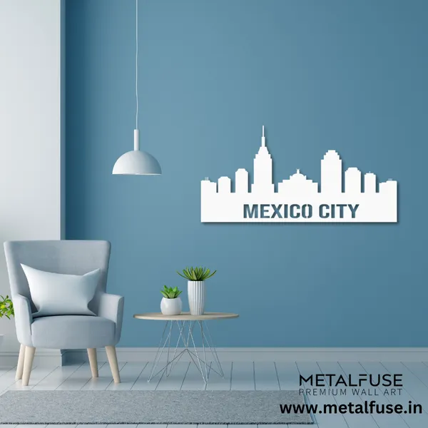 Metal_Wall_Art_for_Home_Decoration__|_Mexico_City_Skyline__|_White