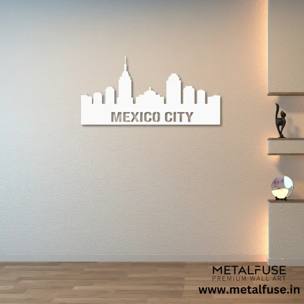 Metal_Wall_Art_for_Home_Decoration__|_Mexico_City_Skyline__|_White