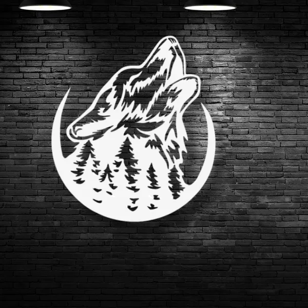 Metal_Wall_Art_for_Home_Decoration__|_Howling_Wolf__|_White