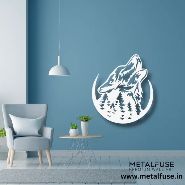 Metal_Wall_Art_for_Home_Decoration__|_Howling_Wolf__|_White