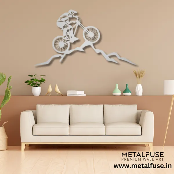 Metal_Wall_Art_for_Home_Decoration__|_Mountain_Biker__|_Silver