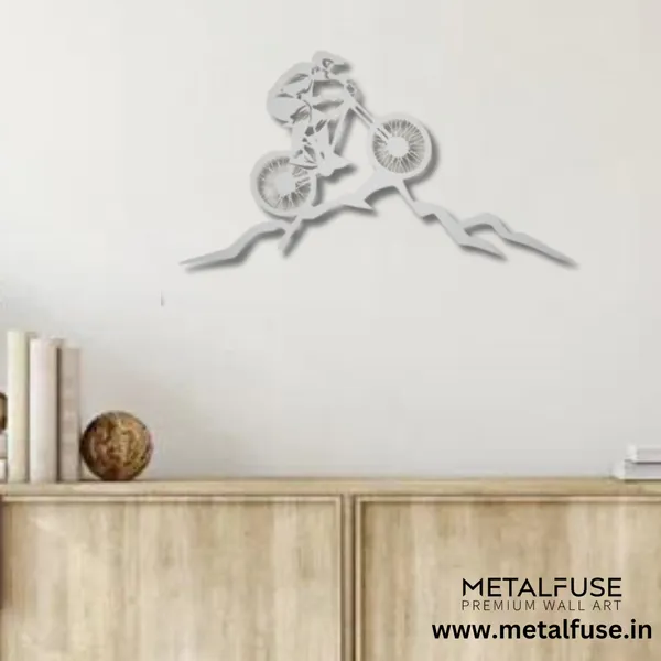 Metal_Wall_Art_for_Home_Decoration__|_Mountain_Biker__|_Silver