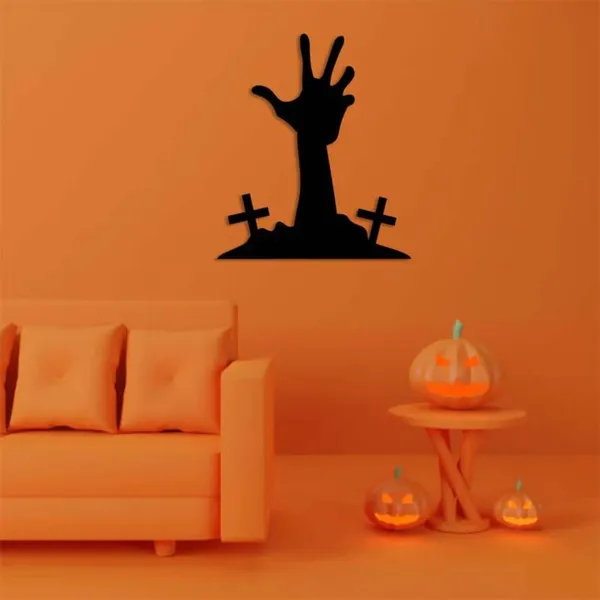 Metal_Wall_Art_for_Home_Decoration|Zombie_Hand_Black