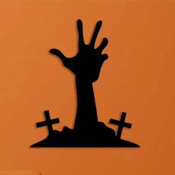 Metal_Wall_Art_for_Home_Decoration|Zombie_Hand_Black