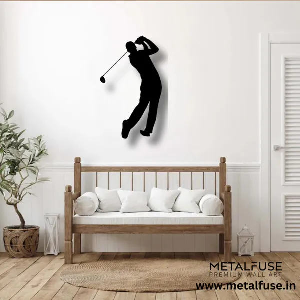Metal_Wall_Art_for_Home_Decoration__|_Golf_Swing__|_Black