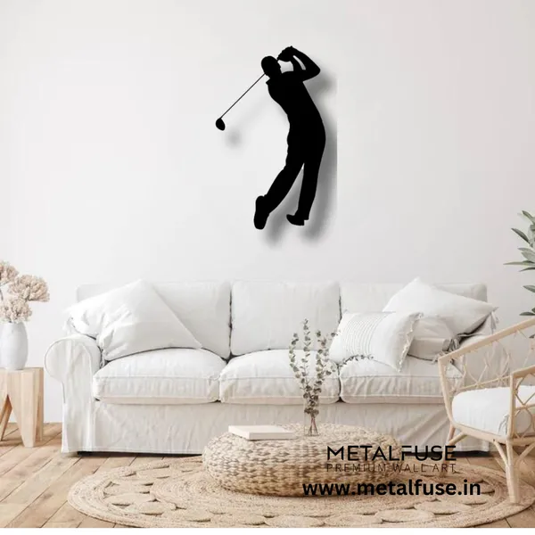 Metal_Wall_Art_for_Home_Decoration__|_Golf_Swing__|_Black