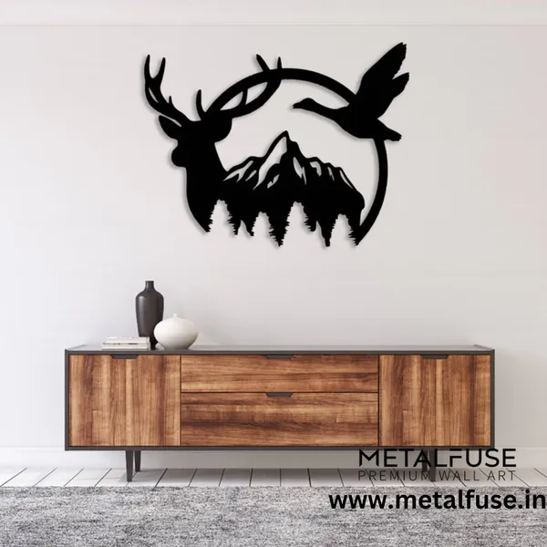 Metal_Wall_Art_for_Home_Decoration__|_Duck_&_Deer_Mountain__|_Black