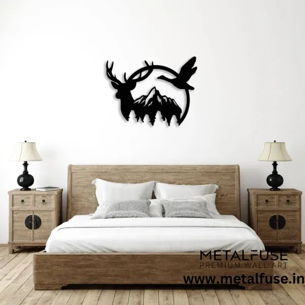 Metal_Wall_Art_for_Home_Decoration__|_Duck_&_Deer_Mountain__|_Black