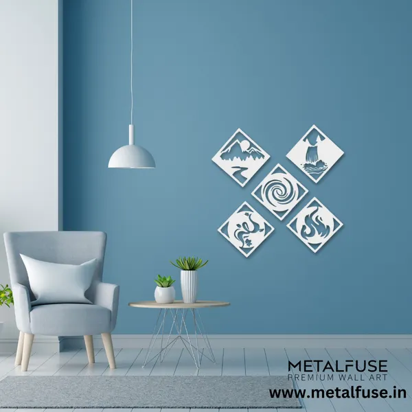 Metal_Wall_Art_for_Home_Decoration__|_Five_Elements__|_White