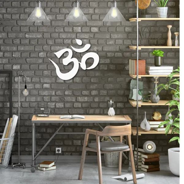 Metal_Wall_Art_for_Home_Decoration__|_Om__|_White
