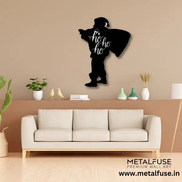 Metal_Wall_Art_for_Home_Decoration__|_Ho_Ho_Ho_Santa_Claus__|_Black
