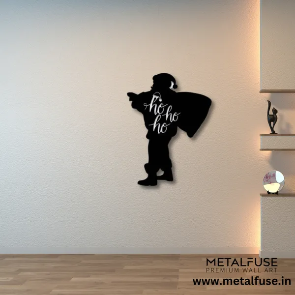 Metal_Wall_Art_for_Home_Decoration__|_Ho_Ho_Ho_Santa_Claus__|_Black