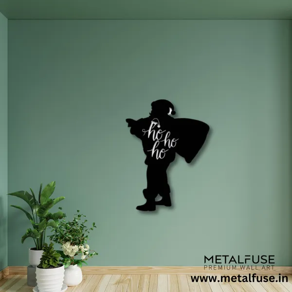 Metal_Wall_Art_for_Home_Decoration__|_Ho_Ho_Ho_Santa_Claus__|_Black
