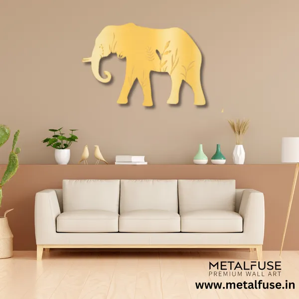 Metal_Wall_Art_for_Home_Decoration__|_Elephant__|_Gold