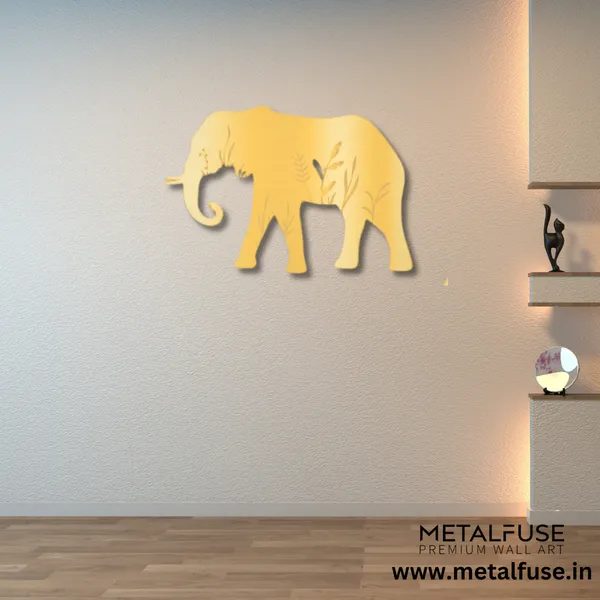 Metal_Wall_Art_for_Home_Decoration__|_Elephant__|_Gold